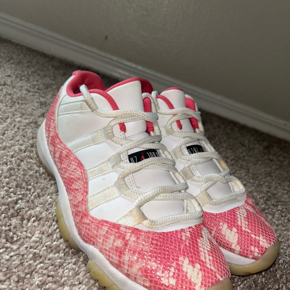 Air Jordan 11 Low Pink Snakeskin Sneakers - Picture 1 of 3